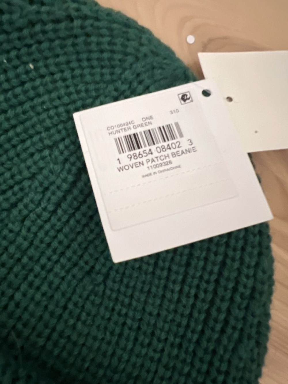 Coach Green Ribbed Knit Beanie - Picture 2 of 2